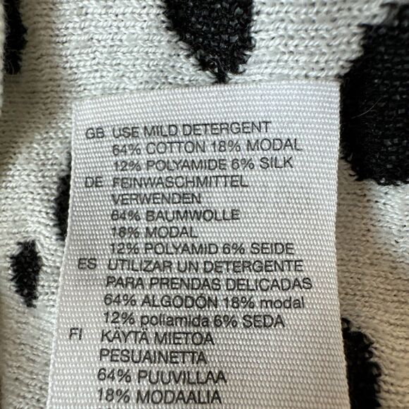 & Other Stories Crew Neck Black Cream Polka Dot Sweater Size S Cotton Modal Silk - Picture 9 of 9